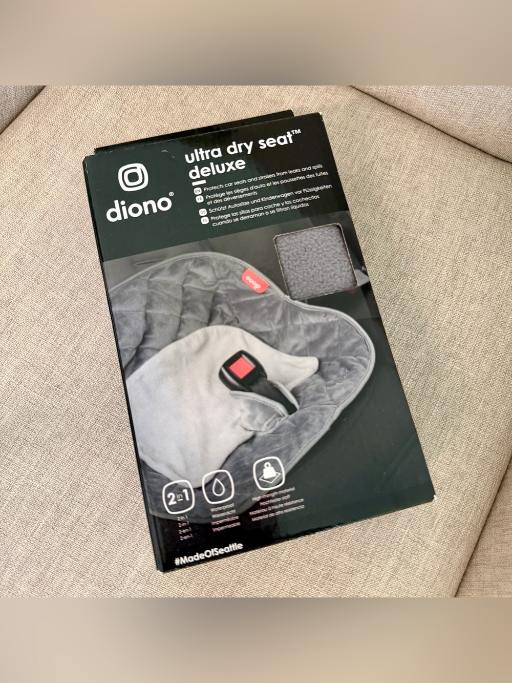 Diono Ultra Dry Seat Deluxe Gray - Water-Resistant Car Seat Protector